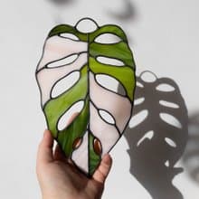 Stained glass monstera, Floral home decor, Plant lover gift