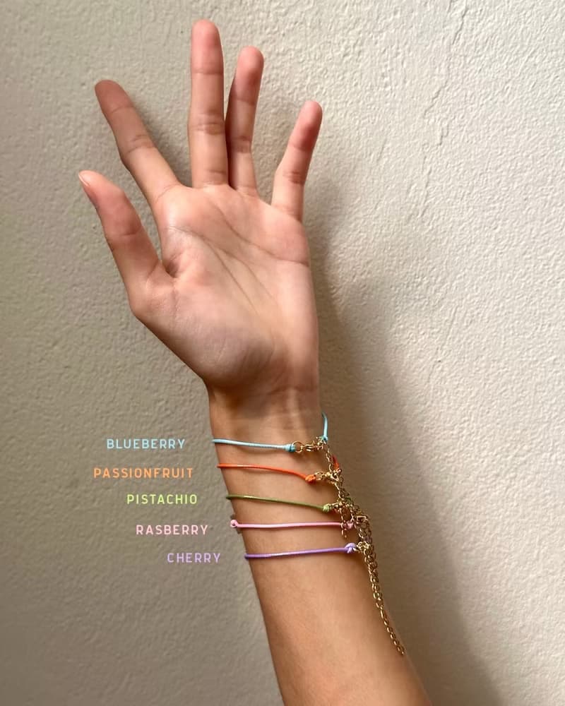 Bracelet Macaron • 18k Gold Heart Star Pendant • Handmade Colorful Leather Cord