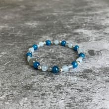 |極細系列| 藍月 海藍寶 藍磷灰石 灰月光 (4MM手鍊x手工製作)