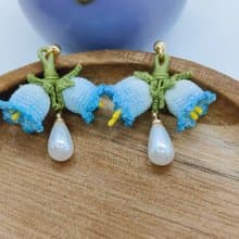 鉤針體驗編織鈴蘭花耳環微鉤飾品 編織包 裝潢
