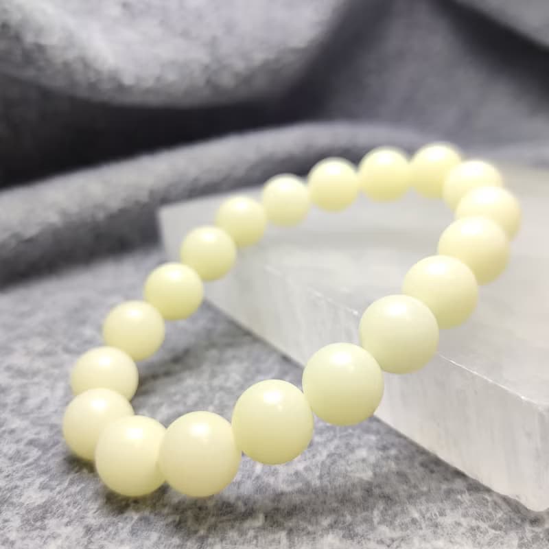 白玉 和田玉 Nephrite 中國 10mm 手串 手鍊 天然水晶 水晶手鍊