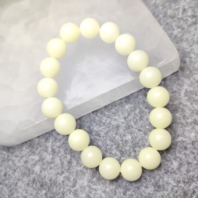 白玉 和田玉 Nephrite 中國 10mm 手串 手鍊 天然水晶 水晶手鍊