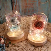 【藍芯手作】不凋玫瑰花束玻璃盅 母親節 情人節 畢業禮 生日禮
