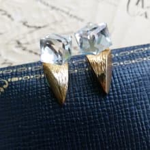 Vintage Jewelry 西洋古董飾品 復古 小巧都會 小方鑽 針式耳環