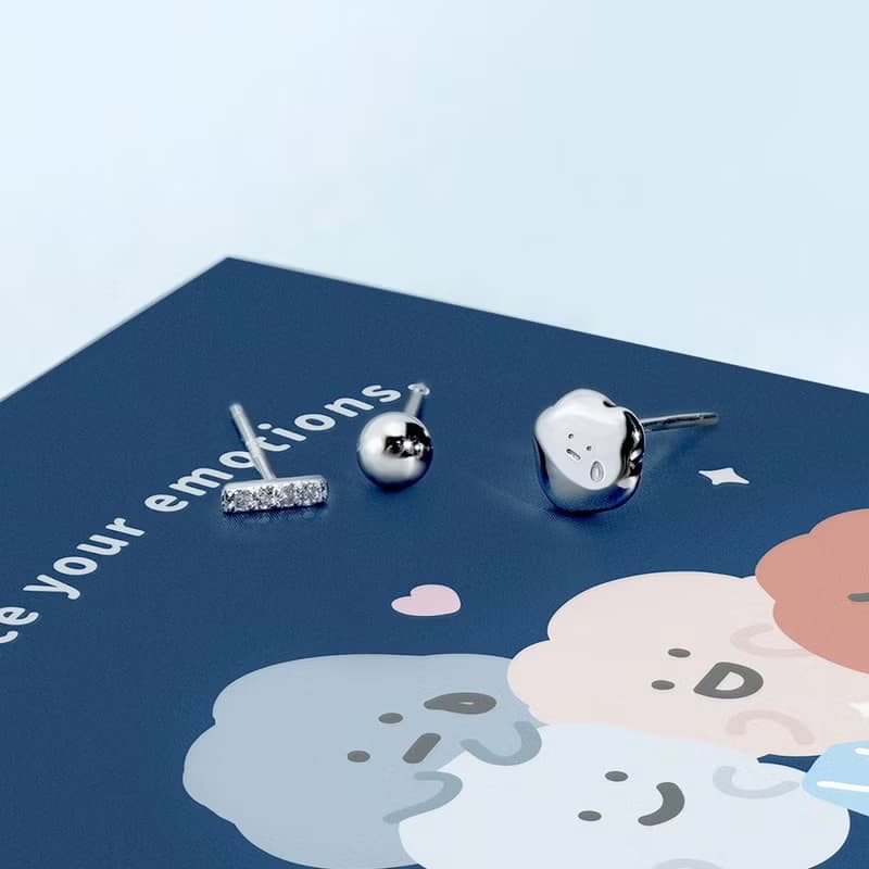 Square Studio方坊經典系列-喜怒哀樂純銀耳環組(可選角色)