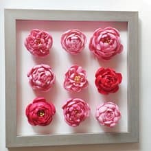 瓷花、框架牆壁藝術、壁掛、牆壁雕塑、黏土牆藝術、簡約牆壁藝術