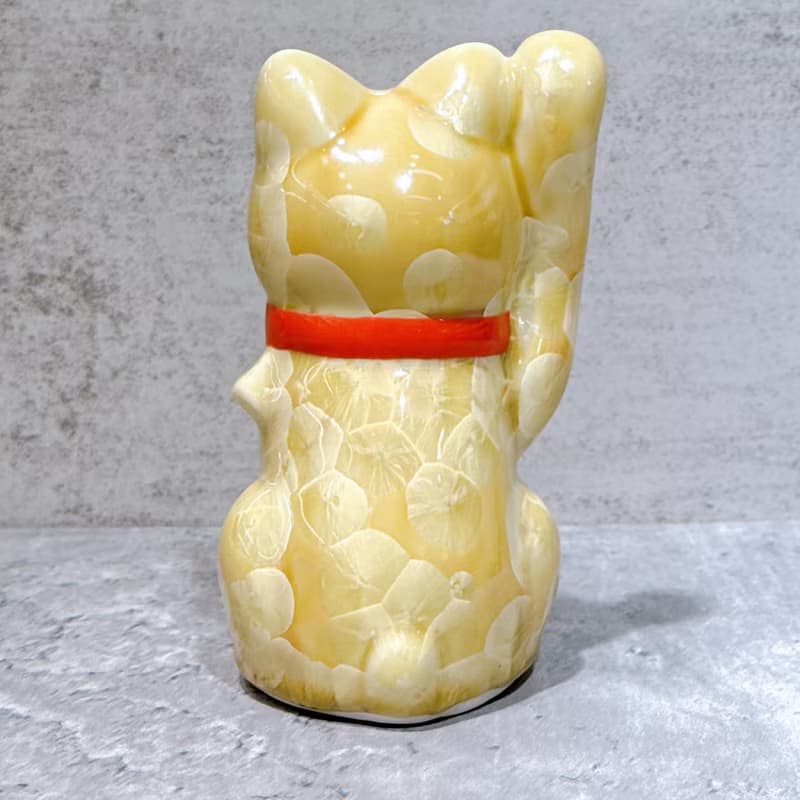 【金鈴迎祥】日本清水燒招財貓 | 花結晶 金花 招福