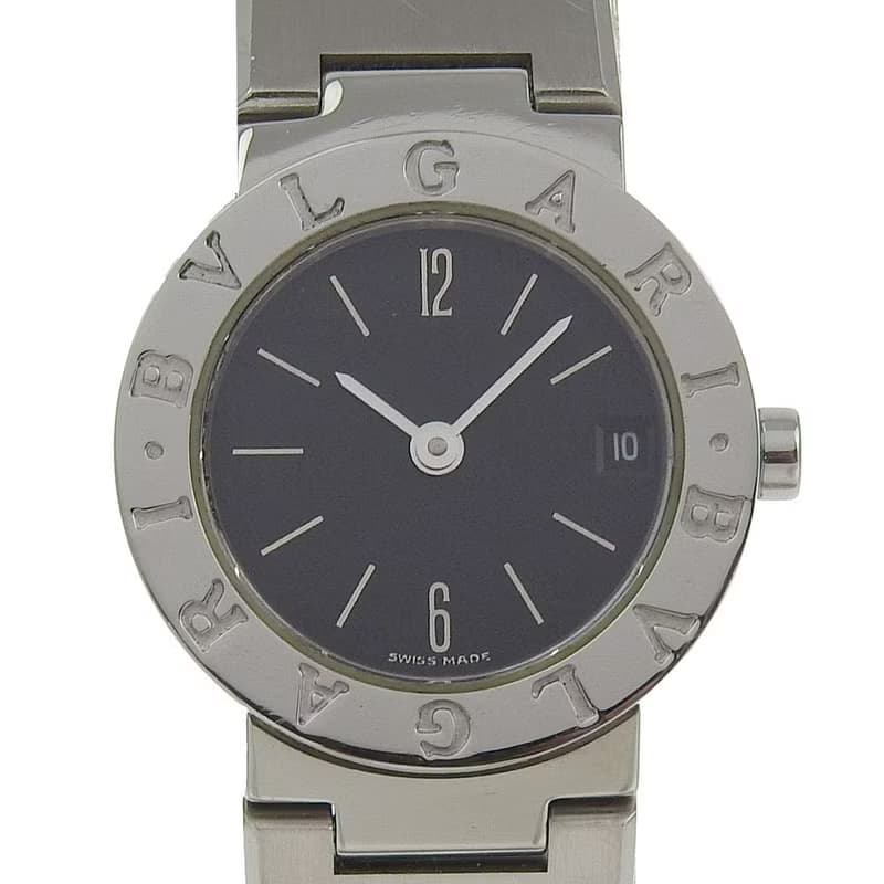 【日本直送】ブルガリ BVLGARI ブルガリブルガリ 腕時計 BB23SS SS クオーツ アナログ表示 黒文字盤 レディース【中古】