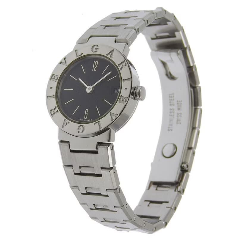 【日本直送】ブルガリ BVLGARI ブルガリブルガリ 腕時計 BB23SS SS クオーツ アナログ表示 黒文字盤 レディース【中古】