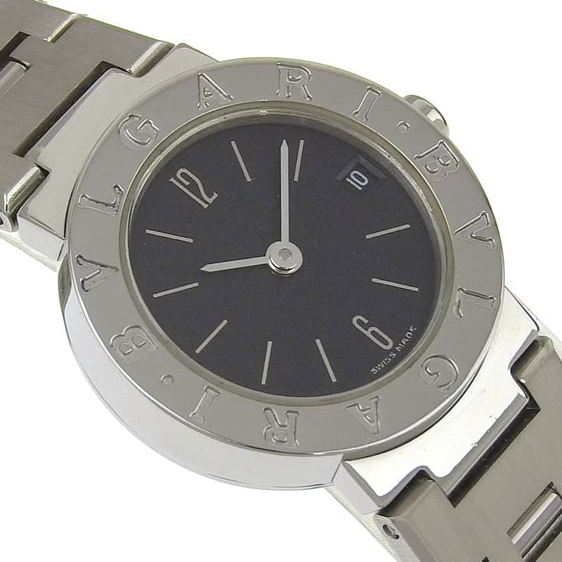 【日本直送】ブルガリ BVLGARI ブルガリブルガリ 腕時計 BB23SS SS クオーツ アナログ表示 黒文字盤 レディース【中古】