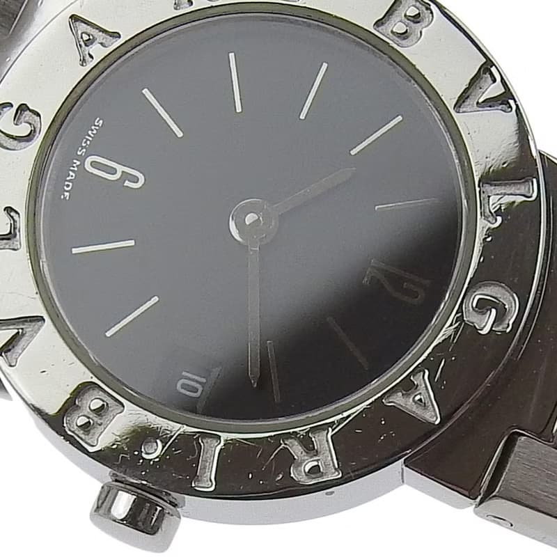 【日本直送】ブルガリ BVLGARI ブルガリブルガリ 腕時計 BB23SS SS クオーツ アナログ表示 黒文字盤 レディース【中古】