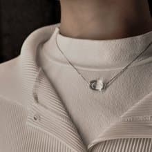 【極簡冷感】天然白水晶 純銀鎖骨頸鍊 (銀/金/玫瑰金) 項鏈