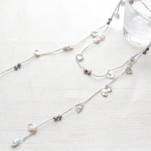 ケシパールのラリエット　ブルー（ロングネックレスにもなります）
