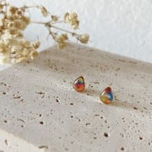 幻彩迷你耳釘 水滴 耳針/耳釘/耳夾 小巧