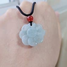 【親翠】天然翡翠 冰藍綠有錢花銅錢花朵調節式繩鏈 | 特殊題材