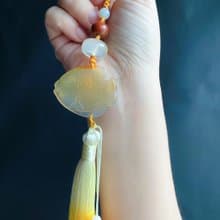 孤品 老瑪瑙 魚 天然翡翠 東菱玉 設計款 禮物 包掛 車掛
