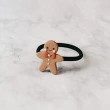 bi winter//聖誕薑餅人手工軟陶髮繩