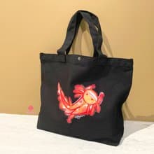 【禮物首選】六角恐龍Hobby橫式肩背黑色帆布袋