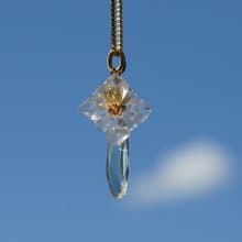 3WAY 宝石によるヤマボウシのネックレス・サージカルステンレス・スライド60cm　山法師