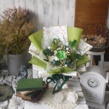 萌蔥森林 .森林綠系.乾燥花.索拉花.永生花.情人節.畢業花束