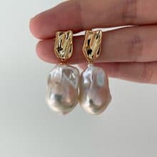 Golden Coins Baroque Pearl Earring 金币巴洛克珍珠耳钉