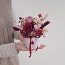 【永生玫瑰花盆花】• 情人節禮物/生日禮物/永生花/永生玫瑰花