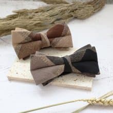 雙層拼接可可 / 灰棕領結-香濃的巧克力 只融你口不融你口