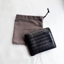 Vintage Bottega Veneta 經典深咖啡色編織短夾