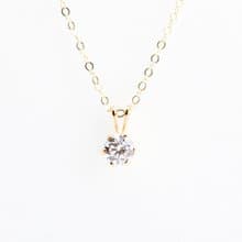 【Angel & Me】14KGF 包金 皇冠 6mm 瑞士單鑽 鑽石項鍊 生日禮物
