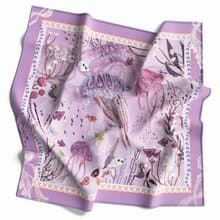 【新品紫色水母】絲巾+絲巾扣高級禮盒/絲巾/圍巾 |