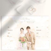 【雙人水彩肖像+結婚書約設計】
