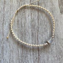 蕾絲編織系列 藍月光純銀編織手鍊 南美蠟線編織 腳鍊