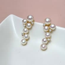 節日的煙火 天然淡水珍珠 AB款 極光炫彩 多珠耳環