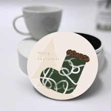 聖誕節系列陶瓷杯墊—許願襪(綠)
