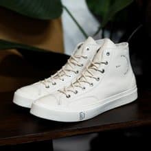 頭層牛皮高幫鞋小白鞋手工製作真皮休閒板鞋