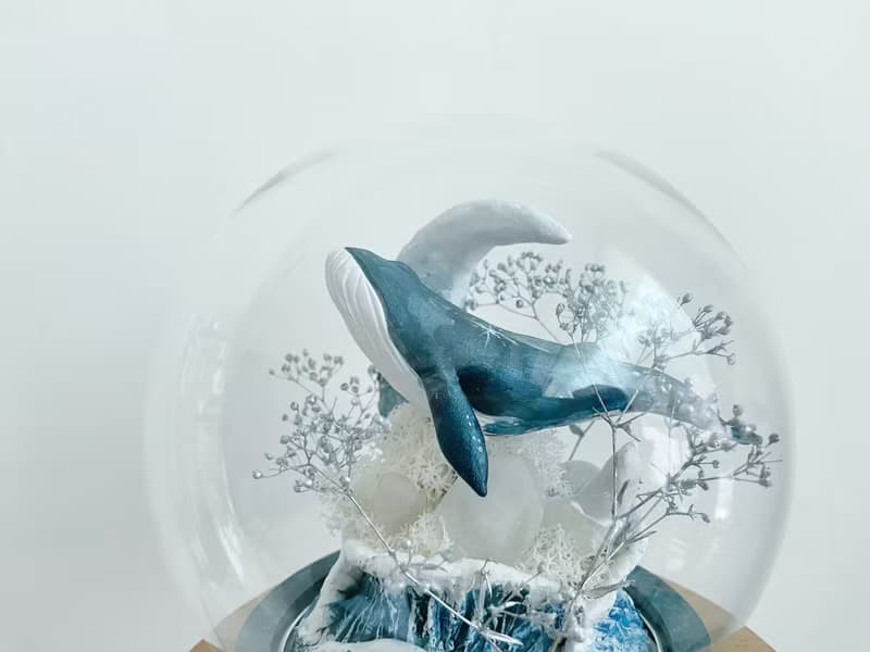 座頭鯨夜光玻璃盅
