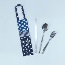 提把環保餐具套- 湛藍活潑大點