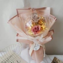 波波球小款永生玫瑰花束【微光往事】七夕情人節/畢業花束/求婚