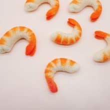 羊毛氈仿真蝦仁 冰箱貼 別針 擺飾 挂飾 髮夾 創意搞笑禮