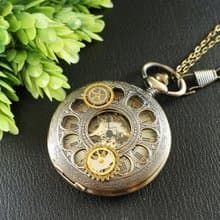 Mechanical Pocket Watch Pendant Steampunk Necklace Watch Gears Jewelry Accessory