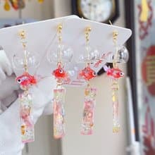 立體小金魚風鈴、耳環、耳夾