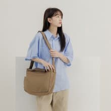 supportingrole 真皮簡約實用都會肩側背包  淺棕色