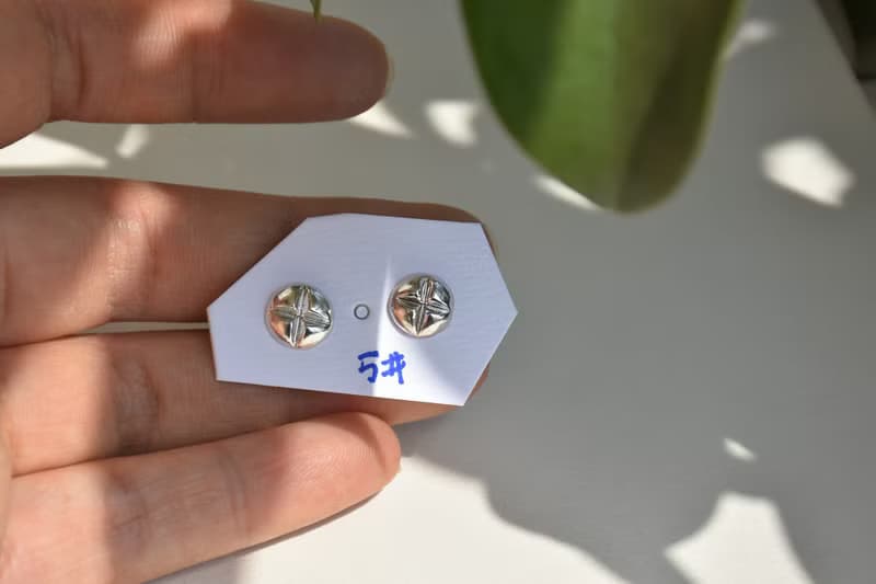 原創手工工業感螺絲釘不對稱純銀耳釘