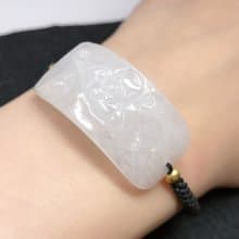 冰種翡翠福牌編織手鍊 | 天然緬甸A貨翡翠 | 送禮
