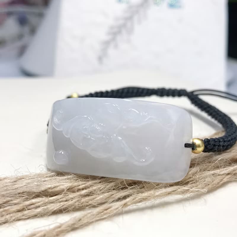 冰種翡翠福牌編織手鍊 | 天然緬甸A貨翡翠 | 送禮