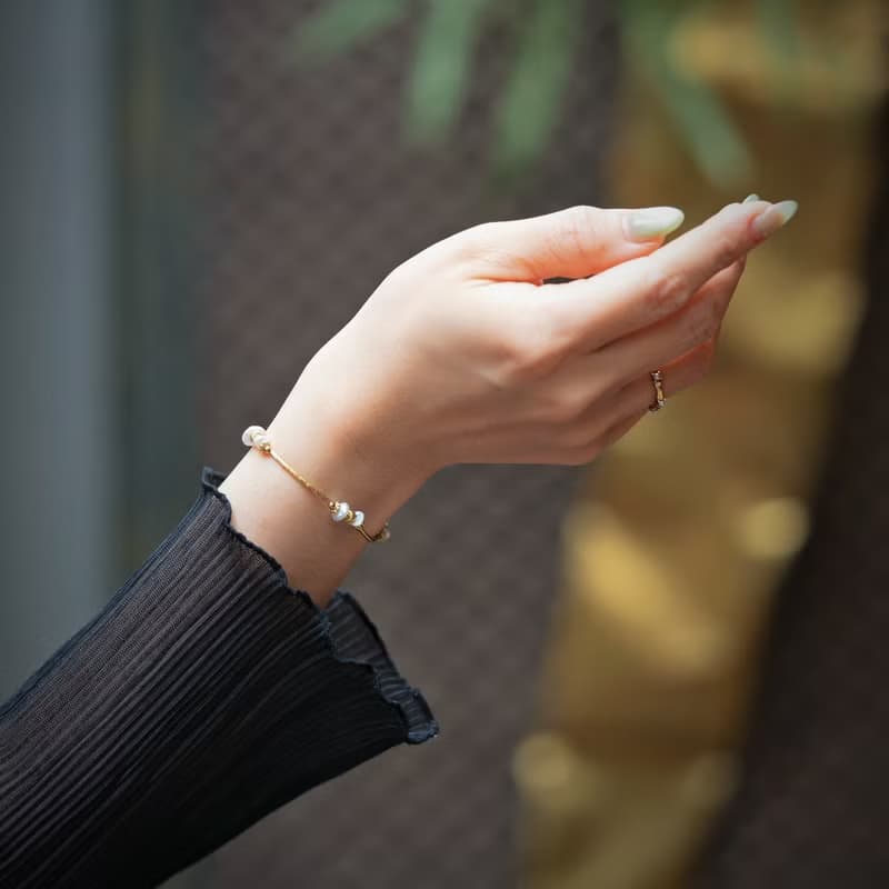 馬爾地夫假期 I 珍珠黃銅手鍊 C1713