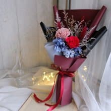 永生花束/紅色/永生花/不凋花/乾燥花/情人節花束