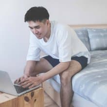 UMORFIL膠原蛋白居家服舒適五分袖男-白色/深丈青/父親節