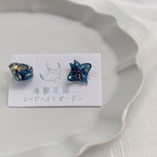 【小耳釘系列】深海礦石 不對稱耳環 耳針/耳夾