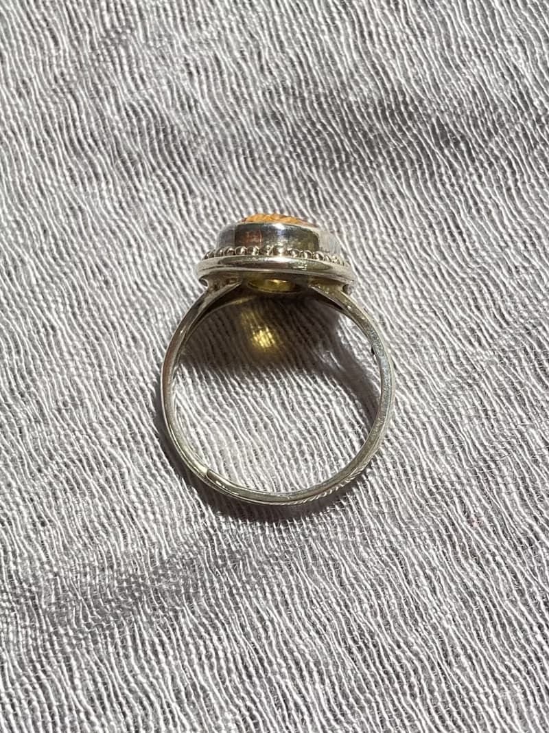 天然 黃水晶 戒指 尼泊爾 手工製 925純銀